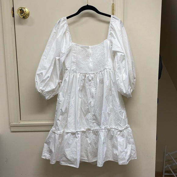 Cara Cara Sydney Puff Dress White **No Waist Tie** - Picture 2 of 4